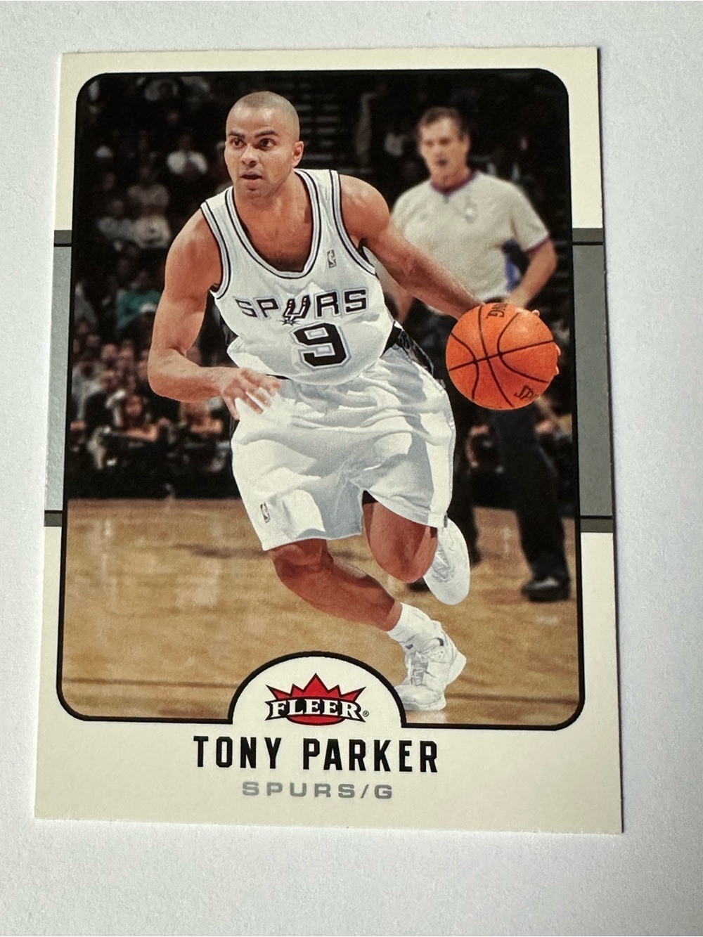 Tony Parker Spurs Basketball Card - White/Black